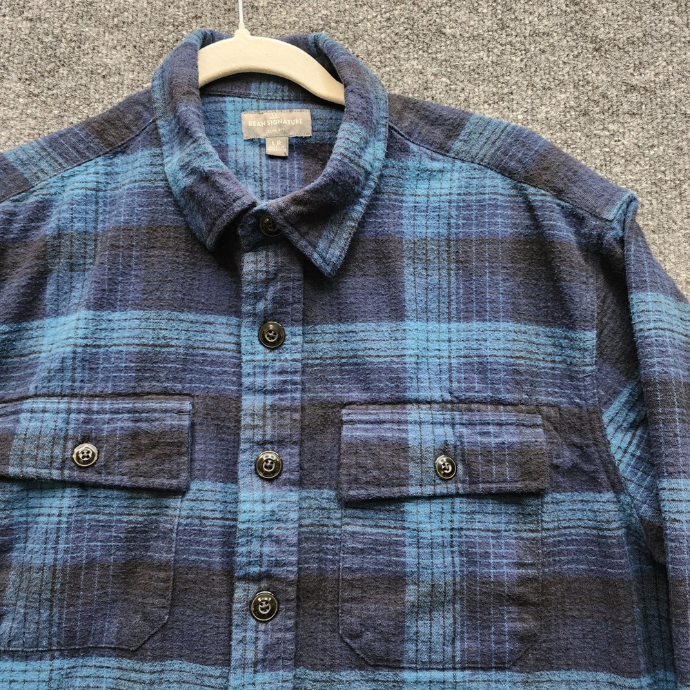 L.L.Bean Signature Archive Chamois Cloth Plaid Flannel Shirt Outdoor LR 44 Fit